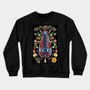 1920's Hurdy-gurdy with Sunflower Crewneck Sweatshirt